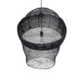 GloboStar® KENTUCKY 01912 Vintage Κρεμαστό Φωτιστικό Πλέγμα Μονόφωτο 1 x E27 IP20 Μαύρο Μέταλλο - Μ60 x Π60 x Υ70cm