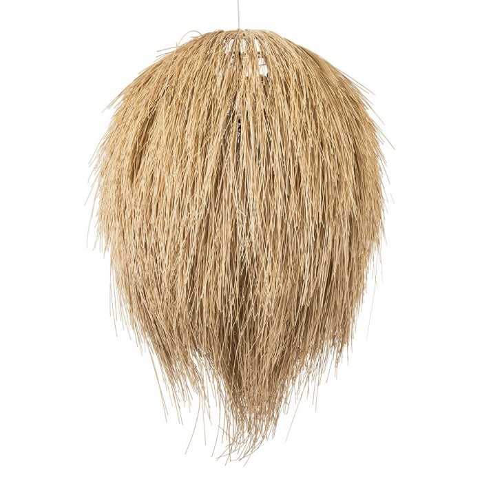 GloboStar® ARCHIPELAGO 01913 Boho Κρεμαστό Φωτιστικό Οροφής Μονόφωτο 1 x E27 AC220-240V IP20 - Φ80 x Υ100cm - Μπεζ Ξύλινο Πλέγμα