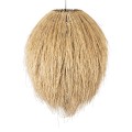 GloboStar® ARCHIPELAGO 01913 Boho Κρεμαστό Φωτιστικό Οροφής Μονόφωτο 1 x E27 AC220-240V IP20 - Φ80 x Υ100cm - Μπεζ Ξύλινο Πλέγμα