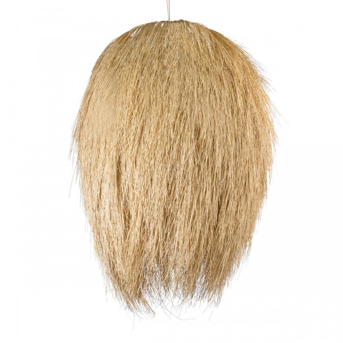 GloboStar® ARCHIPELAGO 01914 Boho Κρεμαστό Φωτιστικό Οροφής Μονόφωτο 1 x E27 AC220-240V IP20 - Φ120 x Υ140cm - Μπεζ Ξύλινο Πλέγμα