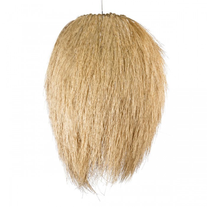 GloboStar® ARCHIPELAGO 01914 Boho Κρεμαστό Φωτιστικό Οροφής Μονόφωτο 1 x E27 AC220-240V IP20 - Φ120 x Υ140cm - Μπεζ Ξύλινο Πλέγμα