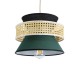GloboStar® SAIGE 01915 Boho Κρεμαστό Φωτιστικό Πλέγμα Μονόφωτο 1 x E27 IP20 Μπεζ Ξύλο με Μαύρο & Πράσινο Ύφασμα - Μ30 x Π30 x Υ22cm GloboStar® SAIGE 01915 Boho Κρεμαστό Φωτιστικό Πλέγμα Μονόφωτο 1 x E27 IP20 Μπεζ Ξύλο με Μαύρο & Πράσινο Ύφασμα - Μ30 x Π30 x Υ22cm