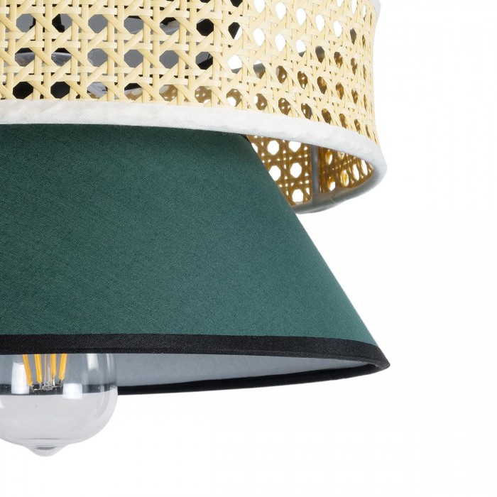 GloboStar® SAIGE 01915 Boho Κρεμαστό Φωτιστικό Πλέγμα Μονόφωτο 1 x E27 IP20 Μπεζ Ξύλο με Μαύρο & Πράσινο Ύφασμα - Μ30 x Π30 x Υ22cm GloboStar® SAIGE 01915 Boho Κρεμαστό Φωτιστικό Πλέγμα Μονόφωτο 1 x E27 IP20 Μπεζ Ξύλο με Μαύρο & Πράσινο Ύφασμα - Μ30 x Π30 x Υ22cm