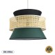 GloboStar® SAIGE 01916 Boho Κρεμαστό Φωτιστικό Πλέγμα Μονόφωτο 1 x E27 IP20 Μπεζ Ξύλο με Μαύρο & Πράσινο Ύφασμα - Μ50 x Π50 x Υ36cm GloboStar® SAIGE 01916 Boho Κρεμαστό Φωτιστικό Πλέγμα Μονόφωτο 1 x E27 IP20 Μπεζ Ξύλο με Μαύρο & Πράσινο Ύφασμα - Μ50 x Π50 x Υ36cm