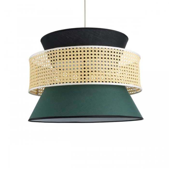 GloboStar® SAIGE 01916 Boho Κρεμαστό Φωτιστικό Πλέγμα Μονόφωτο 1 x E27 IP20 Μπεζ Ξύλο με Μαύρο & Πράσινο Ύφασμα - Μ50 x Π50 x Υ36cm GloboStar® SAIGE 01916 Boho Κρεμαστό Φωτιστικό Πλέγμα Μονόφωτο 1 x E27 IP20 Μπεζ Ξύλο με Μαύρο & Πράσινο Ύφασμα - Μ50 x Π50 x Υ36cm