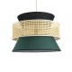 GloboStar® SAIGE 01916 Boho Κρεμαστό Φωτιστικό Πλέγμα Μονόφωτο 1 x E27 IP20 Μπεζ Ξύλο με Μαύρο & Πράσινο Ύφασμα - Μ50 x Π50 x Υ36cm GloboStar® SAIGE 01916 Boho Κρεμαστό Φωτιστικό Πλέγμα Μονόφωτο 1 x E27 IP20 Μπεζ Ξύλο με Μαύρο & Πράσινο Ύφασμα - Μ50 x Π50 x Υ36cm