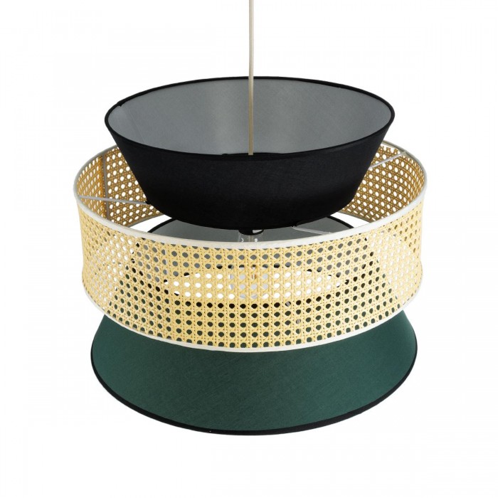 GloboStar® SAIGE 01916 Boho Κρεμαστό Φωτιστικό Πλέγμα Μονόφωτο 1 x E27 IP20 Μπεζ Ξύλο με Μαύρο & Πράσινο Ύφασμα - Μ50 x Π50 x Υ36cm GloboStar® SAIGE 01916 Boho Κρεμαστό Φωτιστικό Πλέγμα Μονόφωτο 1 x E27 IP20 Μπεζ Ξύλο με Μαύρο & Πράσινο Ύφασμα - Μ50 x Π50 x Υ36cm
