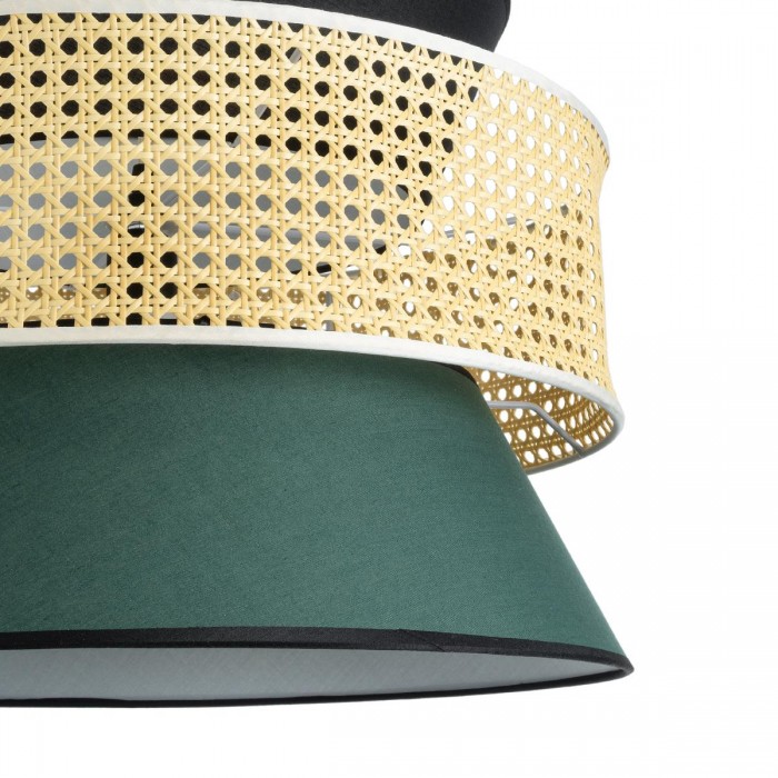 GloboStar® SAIGE 01916 Boho Κρεμαστό Φωτιστικό Πλέγμα Μονόφωτο 1 x E27 IP20 Μπεζ Ξύλο με Μαύρο & Πράσινο Ύφασμα - Μ50 x Π50 x Υ36cm GloboStar® SAIGE 01916 Boho Κρεμαστό Φωτιστικό Πλέγμα Μονόφωτο 1 x E27 IP20 Μπεζ Ξύλο με Μαύρο & Πράσινο Ύφασμα - Μ50 x Π50 x Υ36cm