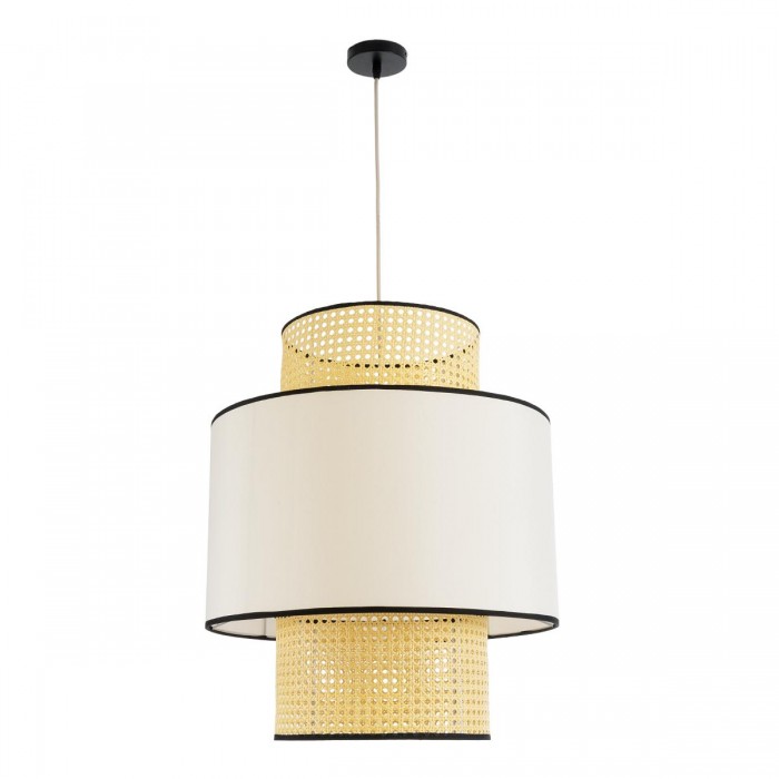 GloboStar® SAIGE 01917 Boho Κρεμαστό Φωτιστικό Πλέγμα Μονόφωτο 1 x E27 IP20 Μπεζ Ξύλο με Μπεζ & Μαύρο Ύφασμα - Μ50 x Π50 x Υ60cm GloboStar® SAIGE 01917 Boho Κρεμαστό Φωτιστικό Πλέγμα Μονόφωτο 1 x E27 IP20 Μπεζ Ξύλο με Μπεζ & Μαύρο Ύφασμα - Μ50 x Π50 x Υ60cm