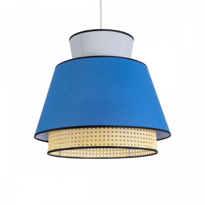 GloboStar® SAIGE 01918 Boho Κρεμαστό Φωτιστικό Πλέγμα Μονόφωτο 1 x E27 IP20 Μπεζ Ξύλο με Μπλε & Γκρι Ύφασμα - Μ50 x Π50 x Υ45cm GloboStar® SAIGE 01918 Boho Κρεμαστό Φωτιστικό Πλέγμα Μονόφωτο 1 x E27 IP20 Μπεζ Ξύλο με Μπλε & Γκρι Ύφασμα - Μ50 x Π50 x Υ45cm