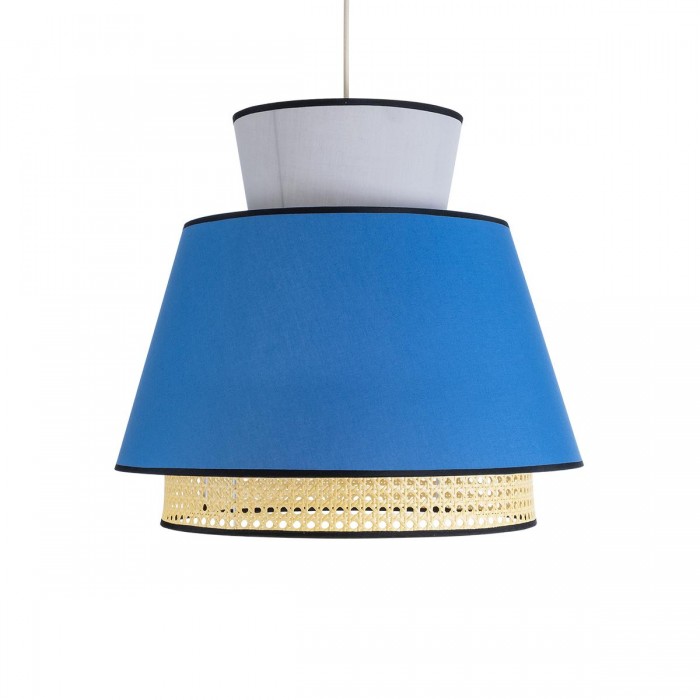 GloboStar® SAIGE 01918 Boho Κρεμαστό Φωτιστικό Πλέγμα Μονόφωτο 1 x E27 IP20 Μπεζ Ξύλο με Μπλε & Γκρι Ύφασμα - Μ50 x Π50 x Υ45cm GloboStar® SAIGE 01918 Boho Κρεμαστό Φωτιστικό Πλέγμα Μονόφωτο 1 x E27 IP20 Μπεζ Ξύλο με Μπλε & Γκρι Ύφασμα - Μ50 x Π50 x Υ45cm
