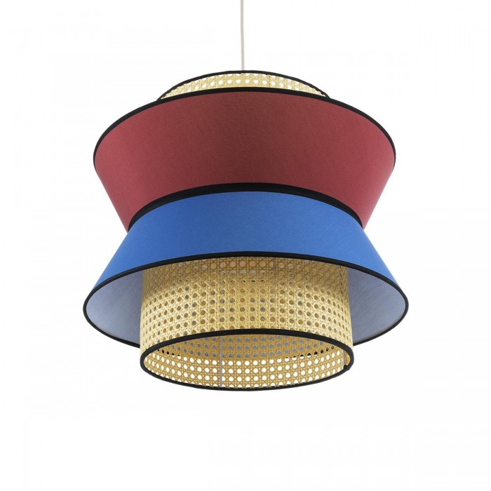 GloboStar® SAIGE 01919 Boho Κρεμαστό Φωτιστικό Πλέγμα Μονόφωτο 1 x E27 IP20 Μπεζ Ξύλο με Κόκκινο & Μπλε Ύφασμα - Μ50 x Π50 x Υ43cm GloboStar® SAIGE 01919 Boho Κρεμαστό Φωτιστικό Πλέγμα Μονόφωτο 1 x E27 IP20 Μπεζ Ξύλο με Κόκκινο & Μπλε Ύφασμα - Μ50 x Π50 x Υ43cm