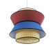 GloboStar® SAIGE 01919 Boho Κρεμαστό Φωτιστικό Πλέγμα Μονόφωτο 1 x E27 IP20 Μπεζ Ξύλο με Κόκκινο & Μπλε Ύφασμα - Μ50 x Π50 x Υ43cm GloboStar® SAIGE 01919 Boho Κρεμαστό Φωτιστικό Πλέγμα Μονόφωτο 1 x E27 IP20 Μπεζ Ξύλο με Κόκκινο & Μπλε Ύφασμα - Μ50 x Π50 x Υ43cm