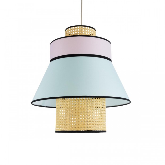 GloboStar® SAIGE 01920 Boho Κρεμαστό Φωτιστικό Πλέγμα Μονόφωτο 1 x E27 IP20 Μπεζ Ξύλο με Πολύχρωμο Ύφασμα - Μ50 x Π50 x Υ54cm GloboStar® SAIGE 01920 Boho Κρεμαστό Φωτιστικό Πλέγμα Μονόφωτο 1 x E27 IP20 Μπεζ Ξύλο με Πολύχρωμο Ύφασμα - Μ50 x Π50 x Υ54cm