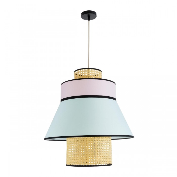 GloboStar® SAIGE 01920 Boho Κρεμαστό Φωτιστικό Πλέγμα Μονόφωτο 1 x E27 IP20 Μπεζ Ξύλο με Πολύχρωμο Ύφασμα - Μ50 x Π50 x Υ54cm GloboStar® SAIGE 01920 Boho Κρεμαστό Φωτιστικό Πλέγμα Μονόφωτο 1 x E27 IP20 Μπεζ Ξύλο με Πολύχρωμο Ύφασμα - Μ50 x Π50 x Υ54cm
