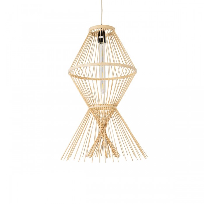 GloboStar® YOSHI 01928 Boho Κρεμαστό Φωτιστικό Οροφής Μονόφωτο 1 x E27 AC220-240V IP20 - Φ35 x Υ60cm - Μπεζ Ξύλινο Πλέγμα GloboStar® YOSHI 01928 Boho Κρεμαστό Φωτιστικό Οροφής Μονόφωτο 1 x E27 AC220-240V IP20 - Φ35 x Υ60cm - Μπεζ Ξύλινο Πλέγμα