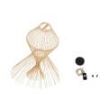 GloboStar® YOSHI 01928 Boho Κρεμαστό Φωτιστικό Οροφής Μονόφωτο 1 x E27 AC220-240V IP20 - Φ35 x Υ60cm - Μπεζ Ξύλινο Πλέγμα