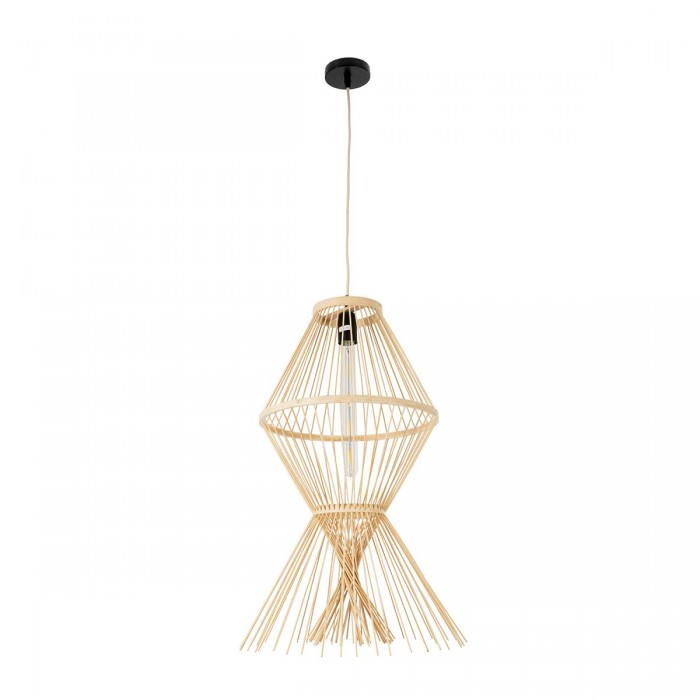 GloboStar® YOSHI 01928 Boho Κρεμαστό Φωτιστικό Οροφής Μονόφωτο 1 x E27 AC220-240V IP20 - Φ35 x Υ60cm - Μπεζ Ξύλινο Πλέγμα GloboStar® YOSHI 01928 Boho Κρεμαστό Φωτιστικό Οροφής Μονόφωτο 1 x E27 AC220-240V IP20 - Φ35 x Υ60cm - Μπεζ Ξύλινο Πλέγμα
