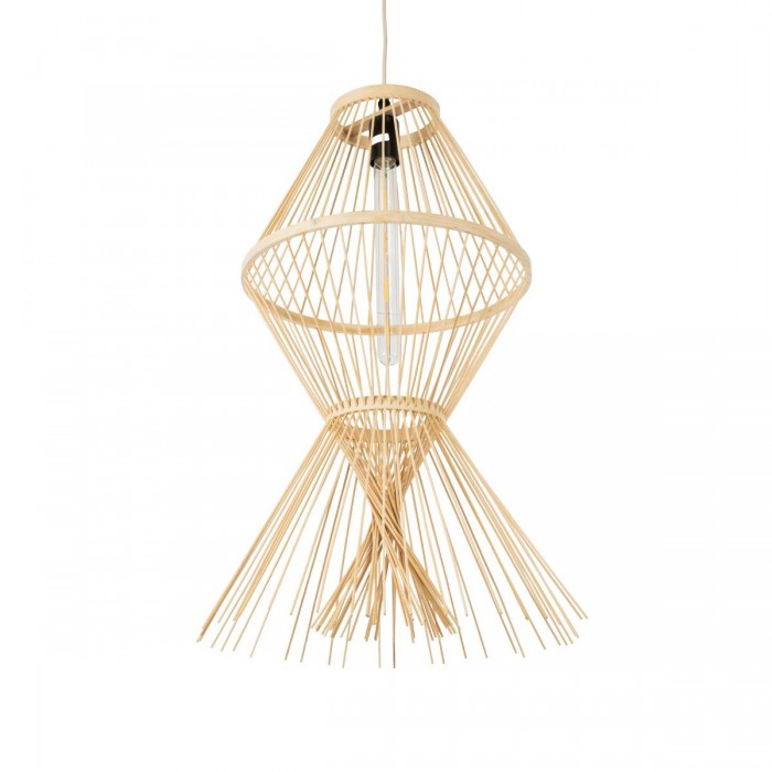 GloboStar® YOSHI 01928 Boho Κρεμαστό Φωτιστικό Οροφής Μονόφωτο 1 x E27 AC220-240V IP20 - Φ35 x Υ60cm - Μπεζ Ξύλινο Πλέγμα GloboStar® YOSHI 01928 Boho Κρεμαστό Φωτιστικό Οροφής Μονόφωτο 1 x E27 AC220-240V IP20 - Φ35 x Υ60cm - Μπεζ Ξύλινο Πλέγμα