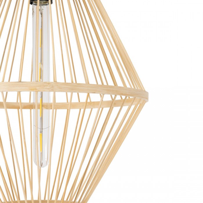 GloboStar® YOSHI 01928 Boho Κρεμαστό Φωτιστικό Οροφής Μονόφωτο 1 x E27 AC220-240V IP20 - Φ35 x Υ60cm - Μπεζ Ξύλινο Πλέγμα GloboStar® YOSHI 01928 Boho Κρεμαστό Φωτιστικό Οροφής Μονόφωτο 1 x E27 AC220-240V IP20 - Φ35 x Υ60cm - Μπεζ Ξύλινο Πλέγμα