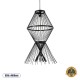 GloboStar® YOSHI 01929 Boho Κρεμαστό Φωτιστικό Οροφής Μονόφωτο 1 x E27 AC220-240V IP20 - Φ35 x Υ60cm - Μαύρο Ξύλινο Πλέγμα GloboStar® YOSHI 01929 Boho Κρεμαστό Φωτιστικό Οροφής Μονόφωτο 1 x E27 AC220-240V IP20 - Φ35 x Υ60cm - Μαύρο Ξύλινο Πλέγμα