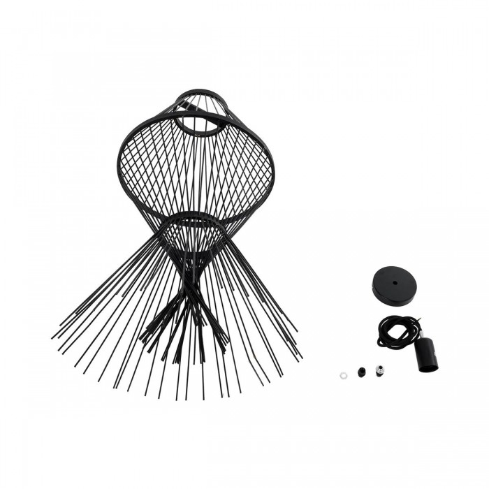 GloboStar® YOSHI 01929 Boho Κρεμαστό Φωτιστικό Οροφής Μονόφωτο 1 x E27 AC220-240V IP20 - Φ35 x Υ60cm - Μαύρο Ξύλινο Πλέγμα GloboStar® YOSHI 01929 Boho Κρεμαστό Φωτιστικό Οροφής Μονόφωτο 1 x E27 AC220-240V IP20 - Φ35 x Υ60cm - Μαύρο Ξύλινο Πλέγμα