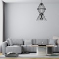 GloboStar® YOSHI 01929 Boho Κρεμαστό Φωτιστικό Οροφής Μονόφωτο 1 x E27 AC220-240V IP20 - Φ35 x Υ60cm - Μαύρο Ξύλινο Πλέγμα