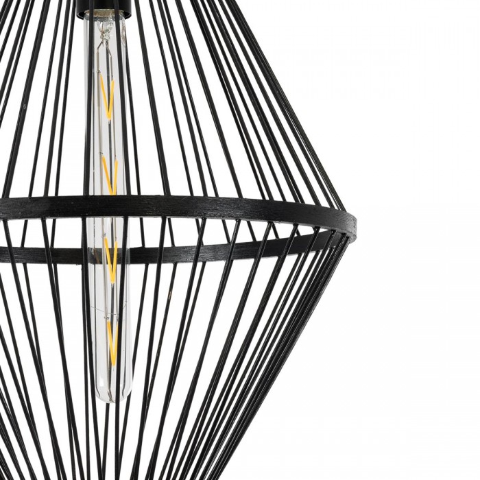 GloboStar® YOSHI 01929 Boho Κρεμαστό Φωτιστικό Οροφής Μονόφωτο 1 x E27 AC220-240V IP20 - Φ35 x Υ60cm - Μαύρο Ξύλινο Πλέγμα GloboStar® YOSHI 01929 Boho Κρεμαστό Φωτιστικό Οροφής Μονόφωτο 1 x E27 AC220-240V IP20 - Φ35 x Υ60cm - Μαύρο Ξύλινο Πλέγμα