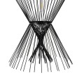 GloboStar® YOSHI 01929 Boho Κρεμαστό Φωτιστικό Οροφής Μονόφωτο 1 x E27 AC220-240V IP20 - Φ35 x Υ60cm - Μαύρο Ξύλινο Πλέγμα
