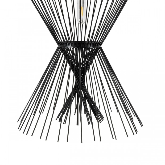 GloboStar® YOSHI 01929 Boho Κρεμαστό Φωτιστικό Οροφής Μονόφωτο 1 x E27 AC220-240V IP20 - Φ35 x Υ60cm - Μαύρο Ξύλινο Πλέγμα GloboStar® YOSHI 01929 Boho Κρεμαστό Φωτιστικό Οροφής Μονόφωτο 1 x E27 AC220-240V IP20 - Φ35 x Υ60cm - Μαύρο Ξύλινο Πλέγμα