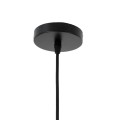 GloboStar® YOSHI 01929 Boho Κρεμαστό Φωτιστικό Οροφής Μονόφωτο 1 x E27 AC220-240V IP20 - Φ35 x Υ60cm - Μαύρο Ξύλινο Πλέγμα