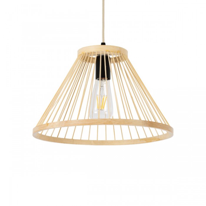 GloboStar® TYGEE 01930 Boho Κρεμαστό Φωτιστικό Οροφής Μονόφωτο 1 x E27 AC220-240V IP20 - Φ35 x Υ22cm - Μπεζ Ξύλινο Πλέγμα GloboStar® TYGEE 01930 Boho Κρεμαστό Φωτιστικό Οροφής Μονόφωτο 1 x E27 AC220-240V IP20 - Φ35 x Υ22cm - Μπεζ Ξύλινο Πλέγμα