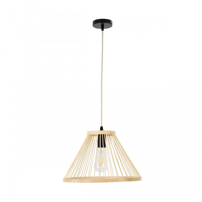 GloboStar® TYGEE 01930 Boho Κρεμαστό Φωτιστικό Οροφής Μονόφωτο 1 x E27 AC220-240V IP20 - Φ35 x Υ22cm - Μπεζ Ξύλινο Πλέγμα GloboStar® TYGEE 01930 Boho Κρεμαστό Φωτιστικό Οροφής Μονόφωτο 1 x E27 AC220-240V IP20 - Φ35 x Υ22cm - Μπεζ Ξύλινο Πλέγμα