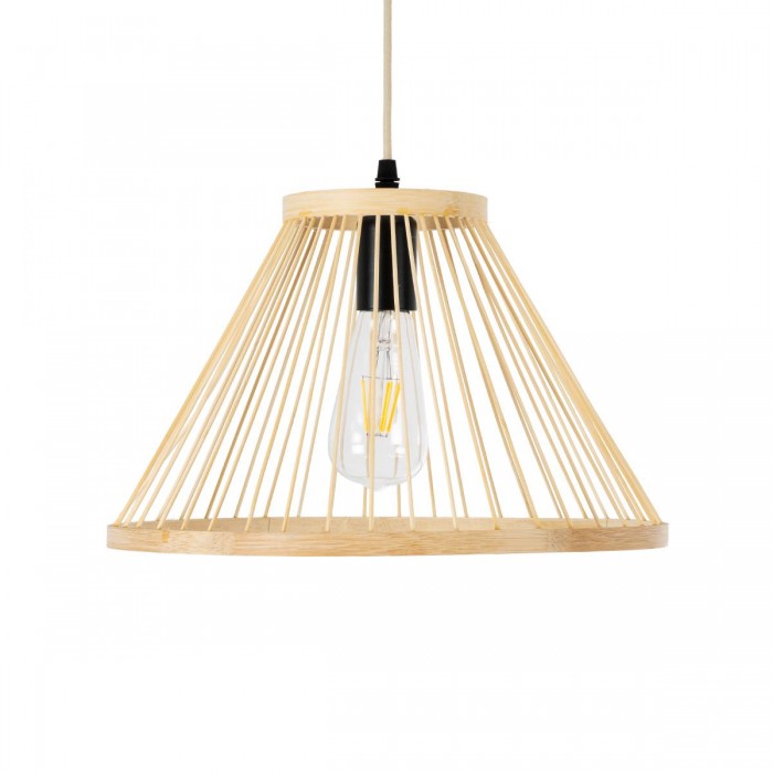 GloboStar® TYGEE 01930 Boho Κρεμαστό Φωτιστικό Οροφής Μονόφωτο 1 x E27 AC220-240V IP20 - Φ35 x Υ22cm - Μπεζ Ξύλινο Πλέγμα GloboStar® TYGEE 01930 Boho Κρεμαστό Φωτιστικό Οροφής Μονόφωτο 1 x E27 AC220-240V IP20 - Φ35 x Υ22cm - Μπεζ Ξύλινο Πλέγμα