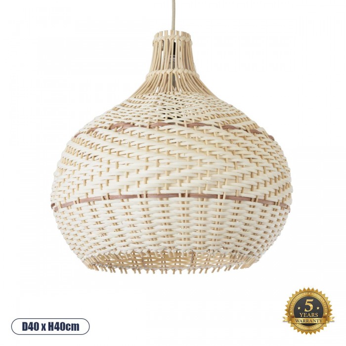 GloboStar® SANTACRUZ 01950 Boho Κρεμαστό Φωτιστικό Καμπάνα Μονόφωτο 1 x E27 IP20 Μπεζ & Καφέ Ξύλο - Μ40 x Π40 x Υ40cm GloboStar® SANTACRUZ 01950 Boho Κρεμαστό Φωτιστικό Καμπάνα Μονόφωτο 1 x E27 IP20 Μπεζ & Καφέ Ξύλο - Μ40 x Π40 x Υ40cm