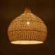 GloboStar® SANTACRUZ 01951 Boho Κρεμαστό Φωτιστικό Καμπάνα Μονόφωτο 1 x E27 IP20 Μπεζ & Καφέ Ξύλο - Μ60 x Π60 x Υ60cm