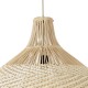 GloboStar® SANTACRUZ 01951 Boho Κρεμαστό Φωτιστικό Καμπάνα Μονόφωτο 1 x E27 IP20 Μπεζ & Καφέ Ξύλο - Μ60 x Π60 x Υ60cm