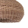GloboStar® PANAMA 01952 Boho Κρεμαστό Φωτιστικό Καμπάνα Μονόφωτο 1 x E27 IP20 Καφέ & Μπεζ Ξύλο - Μ40 x Π40 x Υ34cm