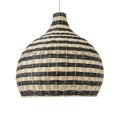 GloboStar® JAMAICA 01955 Boho Κρεμαστό Φωτιστικό Καμπάνα Μονόφωτο 1 x E27 IP20 Μπεζ & Χακί Ξύλο - Μ60 x Π60 x Υ60cm