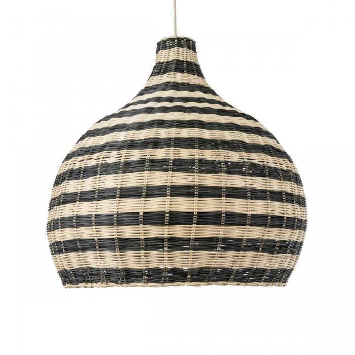 GloboStar® JAMAICA 01955 Boho Κρεμαστό Φωτιστικό Καμπάνα Μονόφωτο 1 x E27 IP20 Μπεζ & Χακί Ξύλο - Μ60 x Π60 x Υ60cm