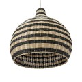 GloboStar® JAMAICA 01955 Boho Κρεμαστό Φωτιστικό Καμπάνα Μονόφωτο 1 x E27 IP20 Μπεζ & Χακί Ξύλο - Μ60 x Π60 x Υ60cm