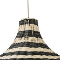 GloboStar® JAMAICA 01955 Boho Κρεμαστό Φωτιστικό Καμπάνα Μονόφωτο 1 x E27 IP20 Μπεζ & Χακί Ξύλο - Μ60 x Π60 x Υ60cm