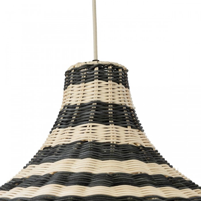 GloboStar® JAMAICA 01955 Boho Κρεμαστό Φωτιστικό Καμπάνα Μονόφωτο 1 x E27 IP20 Μπεζ & Χακί Ξύλο - Μ60 x Π60 x Υ60cm