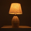 GLOBOSTAR® HASUMI 01956 Boho Επιτραπέζιο Φωτιστικό Πορτατίφ με Ντουί 1 x E27 AC 220-240V IP20 - Μπεζ - Μ23 x Π23 x Υ40cm