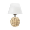 GLOBOSTAR® HASUMI 01957 Boho Επιτραπέζιο Φωτιστικό Πορτατίφ με Ντουί 1 x E27 AC 220-240V IP20 - Μπεζ & Λευκό - Μ19 x Π19 x Υ30cm