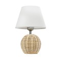 GLOBOSTAR® HASUMI 01957 Boho Επιτραπέζιο Φωτιστικό Πορτατίφ με Ντουί 1 x E27 AC 220-240V IP20 - Μπεζ & Λευκό - Μ19 x Π19 x Υ30cm