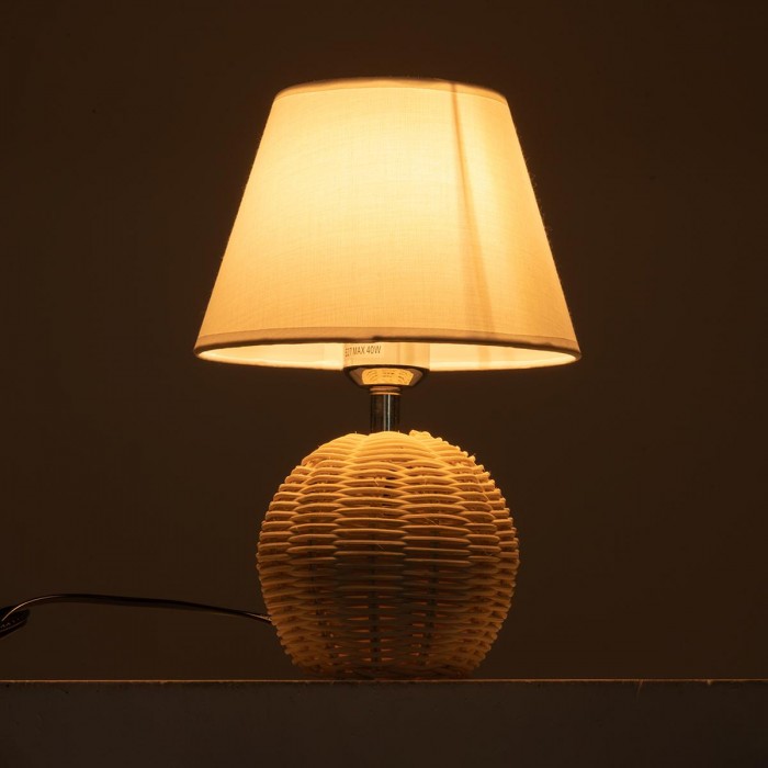 GLOBOSTAR® HASUMI 01957 Boho Επιτραπέζιο Φωτιστικό Πορτατίφ με Ντουί 1 x E27 AC 220-240V IP20 - Μπεζ & Λευκό - Μ19 x Π19 x Υ30cm GLOBOSTAR® HASUMI 01957 Boho Επιτραπέζιο Φωτιστικό Πορτατίφ με Ντουί 1 x E27 AC 220-240V IP20 - Μπεζ & Λευκό - Μ19 x Π19 x Υ30cm