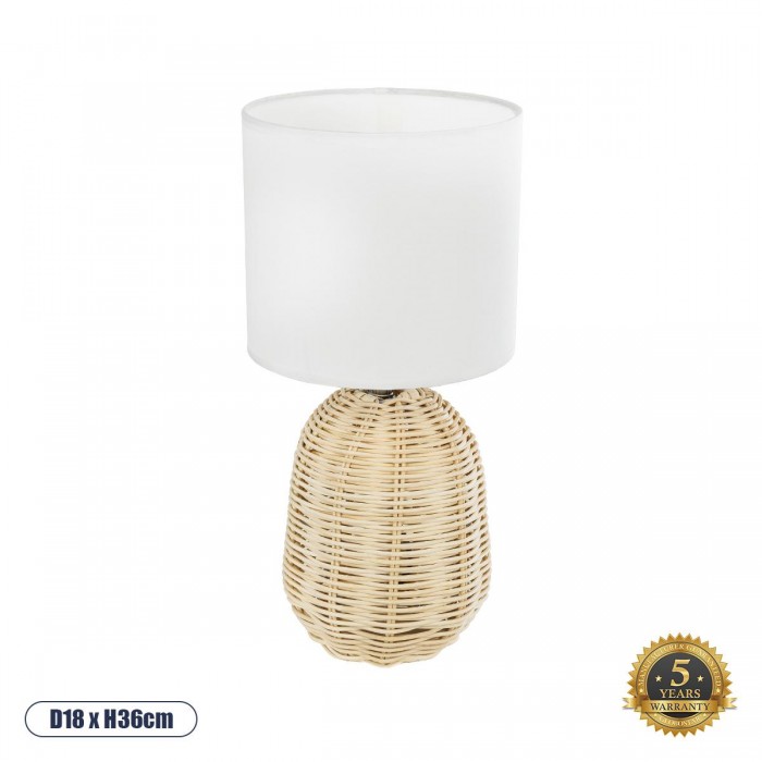 GLOBOSTAR® HASUMI 01958 Boho Επιτραπέζιο Φωτιστικό Πορτατίφ με Ντουί 1 x E27 AC 220-240V IP20 - Μπεζ & Λευκό - Μ18 x Π18 x Υ36cm GLOBOSTAR® HASUMI 01958 Boho Επιτραπέζιο Φωτιστικό Πορτατίφ με Ντουί 1 x E27 AC 220-240V IP20 - Μπεζ & Λευκό - Μ18 x Π18 x Υ36cm