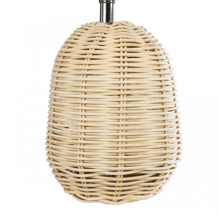 GLOBOSTAR® HASUMI 01958 Boho Επιτραπέζιο Φωτιστικό Πορτατίφ με Ντουί 1 x E27 AC 220-240V IP20 - Μπεζ & Λευκό - Μ18 x Π18 x Υ36cm