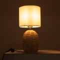 GLOBOSTAR® HASUMI 01958 Boho Επιτραπέζιο Φωτιστικό Πορτατίφ με Ντουί 1 x E27 AC 220-240V IP20 - Μπεζ & Λευκό - Μ18 x Π18 x Υ36cm